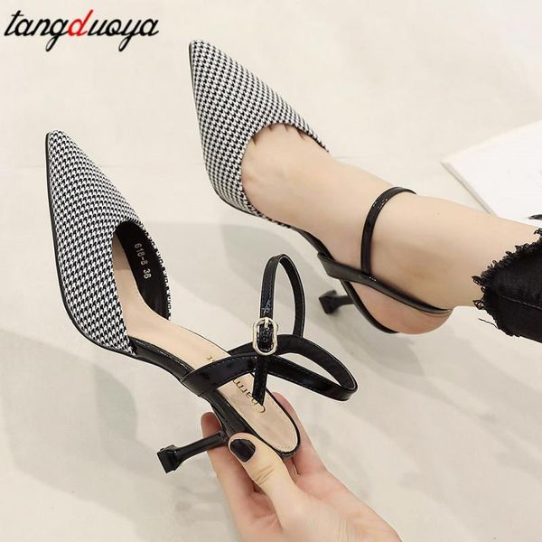 

classic pumps women shoes pointed toe high heels ankle strap sandals shoes women summer pumps sapato feminino salto alto1, Black