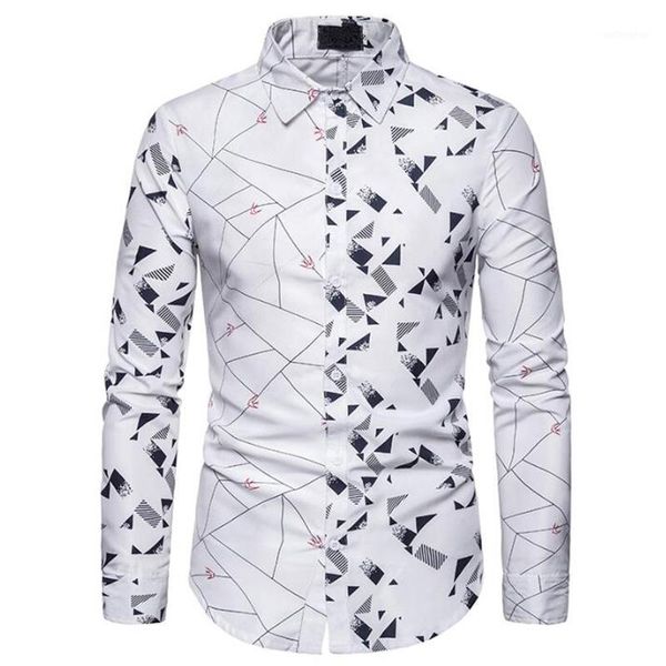 

white printed geometric beach shirts for men hawaiian shirt casual long sleeve shirt for men summer beach lulxury1, White;black
