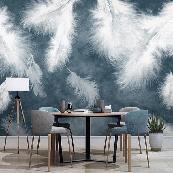 

custom modern abstract feather 3d p wallpaper nordic living room bedroom dining room wall decoration mural papel de parede1