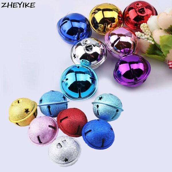 

christmas decorations flydream 10pcs/lot cute 4cm bells frosted/mirror color painting diy crafts jingle hanging xmas tree decoration1