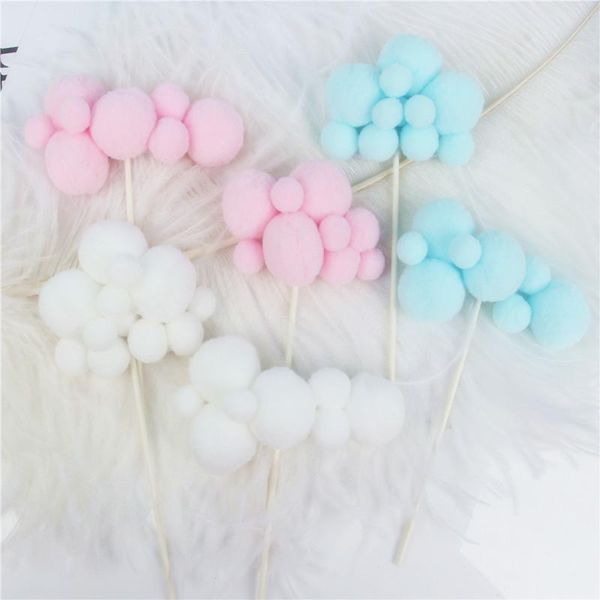 

2pcs Baby Shower Cake Topper Birthday Wedding Cake Flags Cloud Hot Air Balloon Birthday Party Baking Decoration Supplies