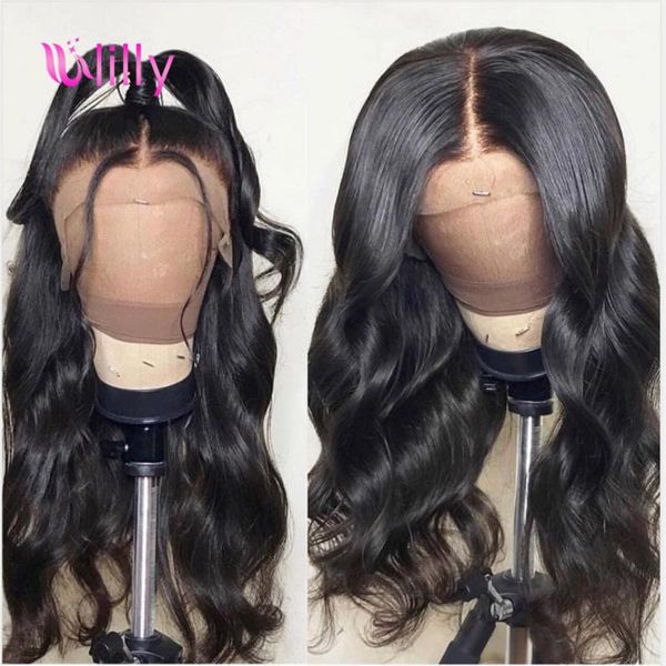 

13x4 body wave frontal wig 4x4 closure wig human hair wigs body wave pre plucked bleached knots peruvian 10-30inch, Black;brown