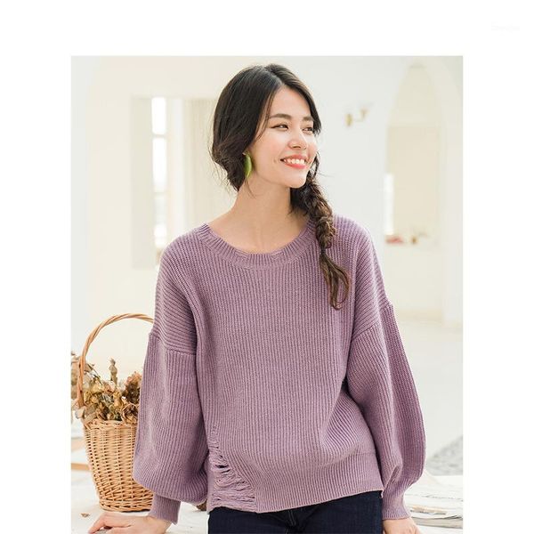 

inman winter new arrival female teenage girl lantern sleeve loose pullover sweater1, White;black