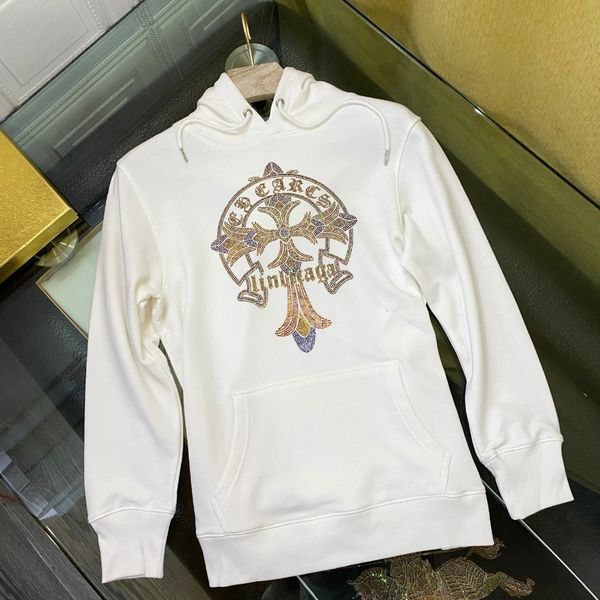 

chromehearts / crosin loose casual hooded trend versatile plush thickened sweater for men, White