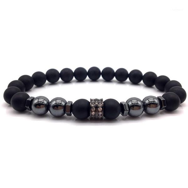 

men/women/ bracelet charm cz cylindrical 8mm stone bead round copper beads bracelets for pulseras hombre mujer moda jewelry1, Golden;silver