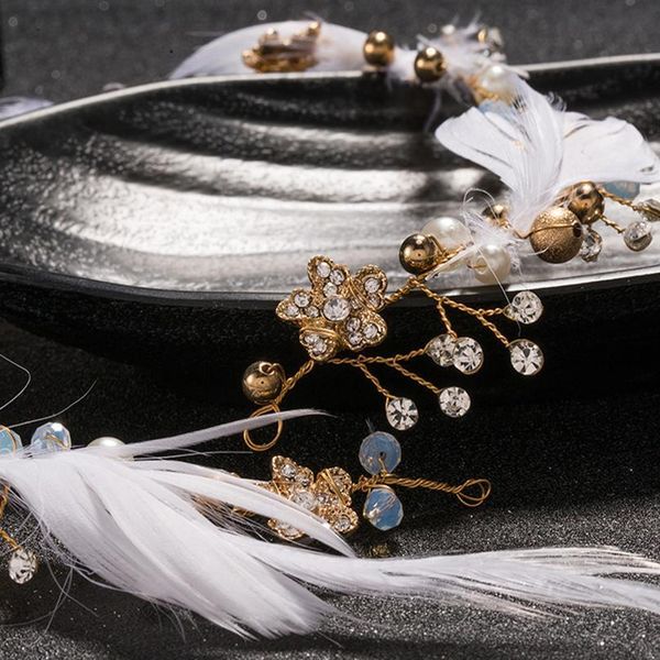 

haimeikang korean feather tiara hair band bridal headband sweet smart elf hair accessories wedding jewelry wedding qylolf