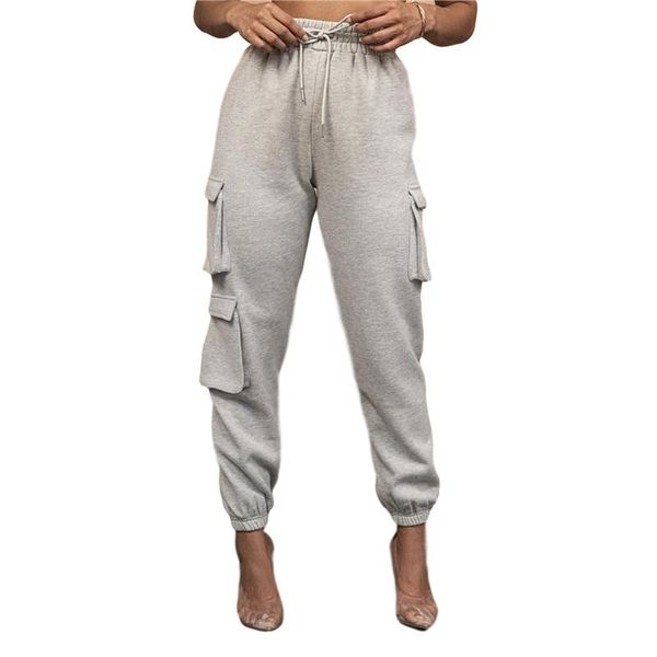 

hirigin women solid color sweatpants casual high elastic waist drawstring loose fit jogger pants with pockets, Black;white