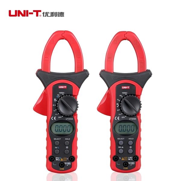 

uni-t ut205 ut205a ut206 ut206a ac dc voltage ac currency resistance capacitance frequency digital clamp multimeters