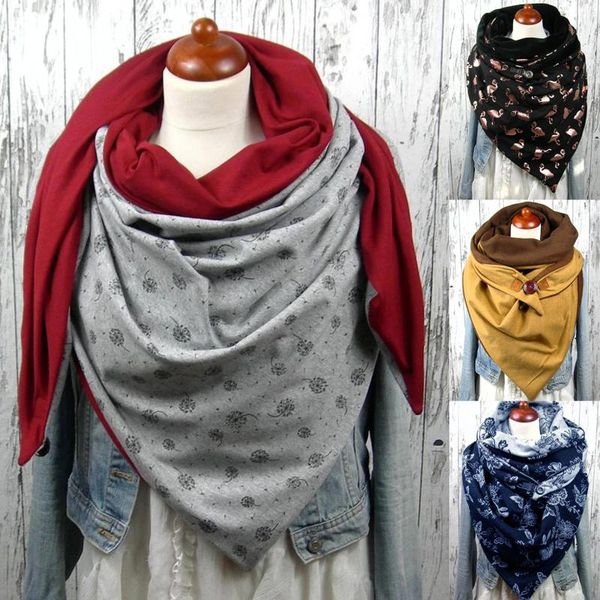

scarves women scarf solid dot printing button soft wrap casual warm patchwork shawls fashion leisure comfortable, Blue;gray