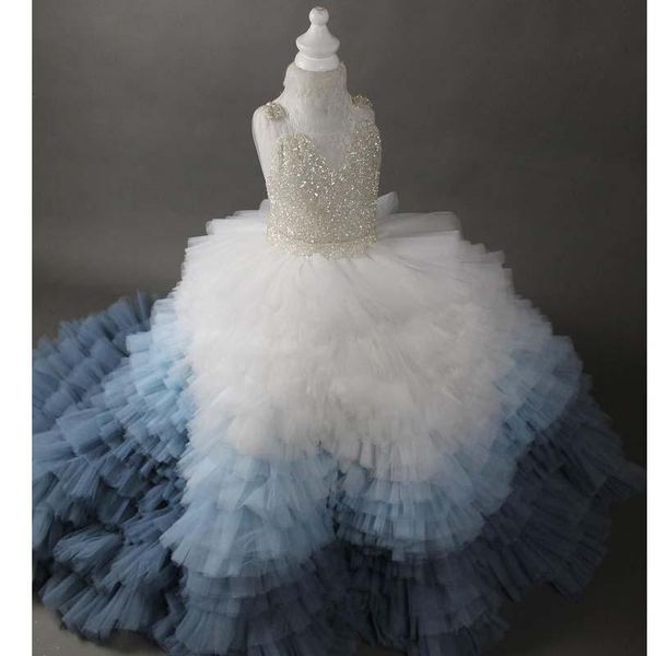 

girl's dresses colorful ruffles tier flower girls beading backless child pogray gowns kids pageant dress, Red;yellow