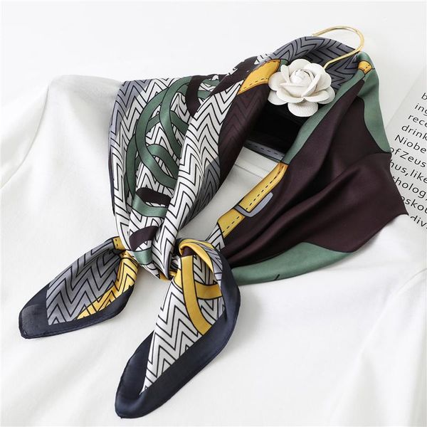

2020 new silk hair scarf dog pattern hijab shawl luxury scarf female fahsion neckerchief bandana wraps scarves for lady wmtrbj bdesybag, Blue;gray