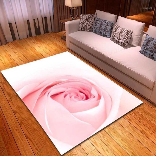 

valentine's day parlor sofa rugs 3d rose digital printing flowers bedside area rug soft flannel anti-slip living room carpet1