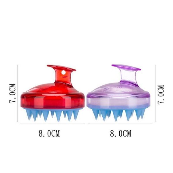 

sile shampoo brush shampoo scalp massage brush comfortable sile hair washing comb body bath spa slimming qylppp bdehair, Silver