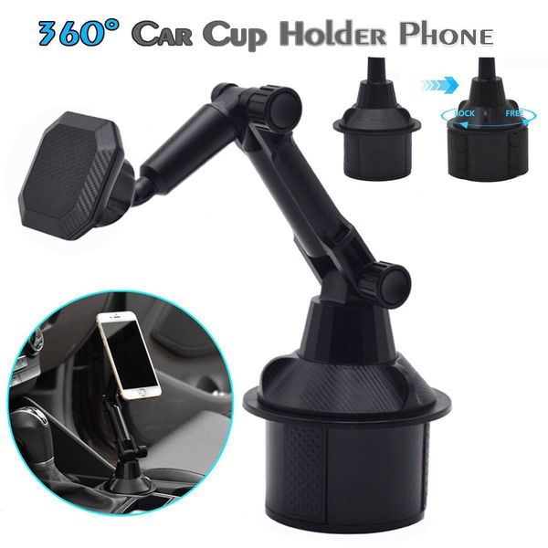 

universal 360 adjustable angle car cup holder magnetic cellphone mount stand cradle for mobile phones