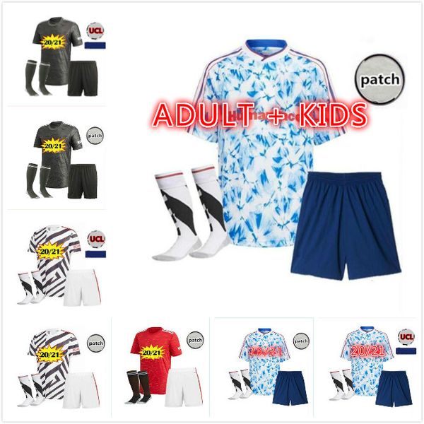 

kids 2020 20021 fc third white pogba rashford b.fernandes soccer jerseys football jersey shirts 20 21 utd uniforms, Black;yellow