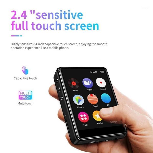 

& mp4 players x62 16gb mp3 player metal hifi music ape flac wav loseless audio bt function touch screen with tf card slot 2.4 in1