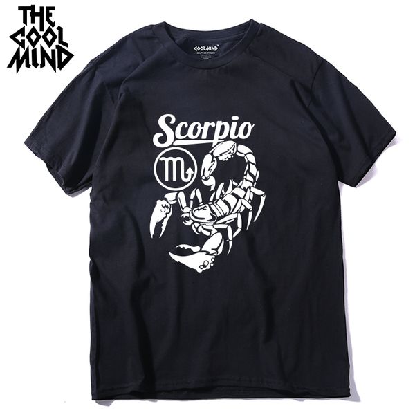 

casual short sleeve scorpio men t shirt cool summer knitted men t shirt o-neck men t-shirt male tee shirts sport hooded sweatshirt hoodie