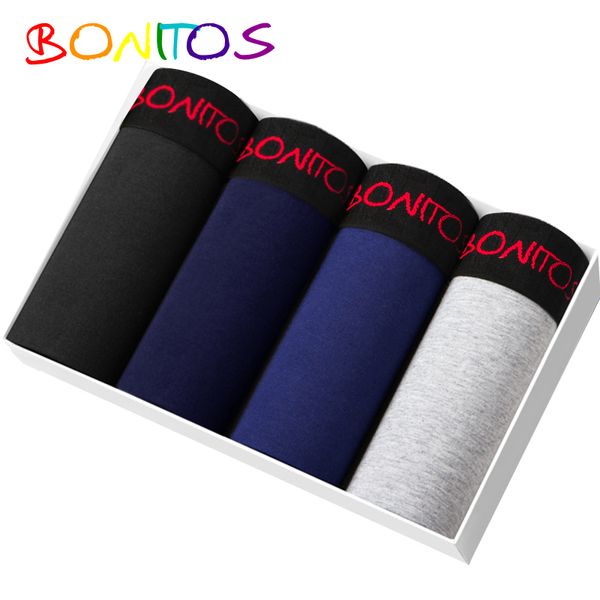 BONITOS Marca Intimo maschile Boxer Pantaloncini di cotone Mutandine Cueca 365 chevaliere Mutande da uomo Pantaloncini underware mutandine lunghe LJ201110