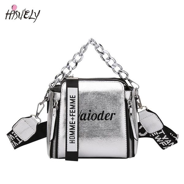 

hisuely 2020 laser женщины сумки мода класса люкс плечо сумка цепь crossbody сумка женщина письмо мини закрылки кошелек болс feminina
