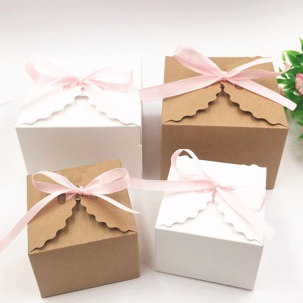 

20pcs/lot kraft paper square candy box rustic wedding favors candy holder bags wedding party gift boxes with fre bbyrji