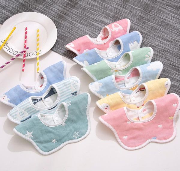 

2020 soft baby bibs cotton cartoon cloth bibs saliva towel rotating baby babador feeding smock infant burp cl bbyrrf bde_luck