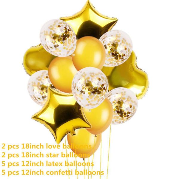

14pcs 12inch metallic colors latex balloons confetti air balloons inflatable ball for birthday wedding party balloon supplies bbyffh bwkf