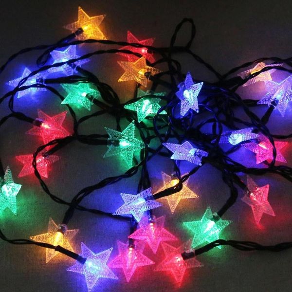 

солнечная лампа 5 м 7 м 12 м звезды питания светодиодные струнные фонари 6 в солнечные гирлянды садовый рождественский декор для открытый sq