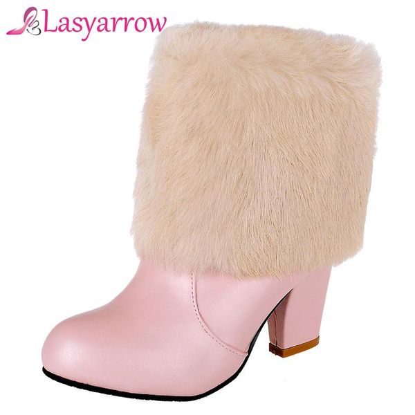 

lasyarrow white winter boots women fashion snow boots 2020 women's shoes brand shoes fur snow black pink ankle women