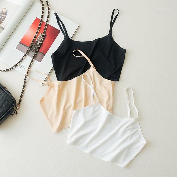 

bustiers & corsets arrivals women seamless camisole lovely back ladies brassiere ice yarn chest female wrapped wear proof girls clo, Black;white