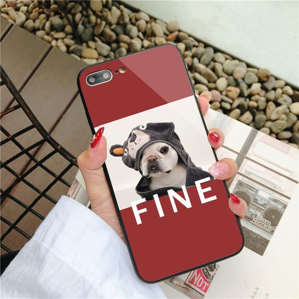 

fashion iphone case creative new glass cases for iphone xsmax xs 7/8plus xr designer protective case silicone rear cover