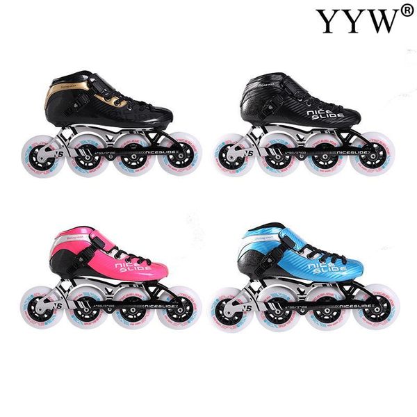 

inline & roller skates carbon fibre speed professional 4 wheels racing skating kids men patines colors