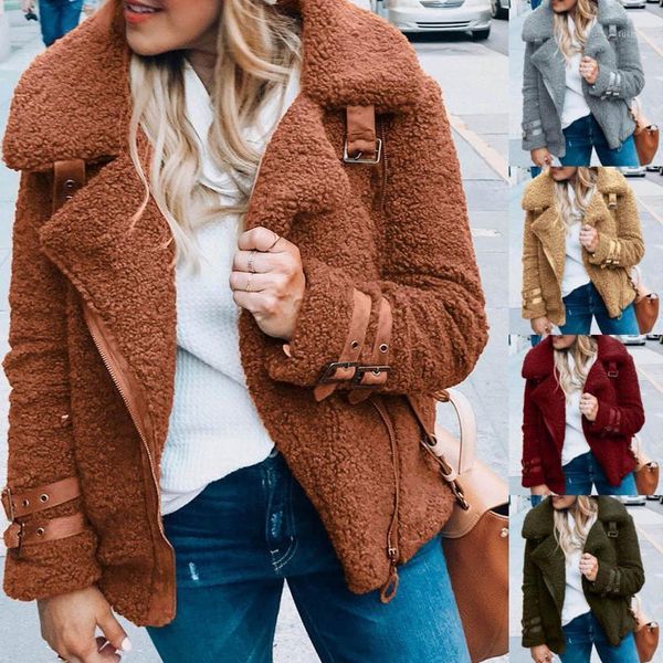 

women fashion solid color plush keep warm pockets jacket short outercoat 2020 new fashionable cotton coat vestido de mujer1, Black