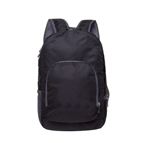 

men women backpack fresh solid color foldable backpack nylon large capacity zipper travel students schoolbag1