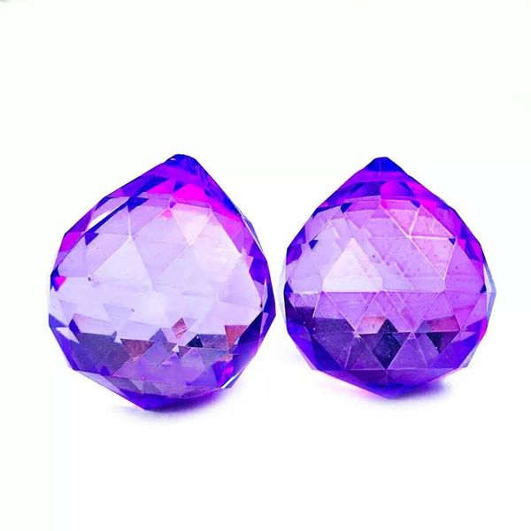 

1pc 30mm purple crystal prism glass crystal ball chandelier parts lighting accessories shinning suncatcher wedding home decor h jllzwd