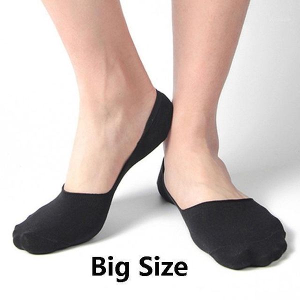 

5pairs/lot men's invisible fiber cotton socks boat anti slip high qualtiy summer slipper big size eu43-47 plus size1, Black