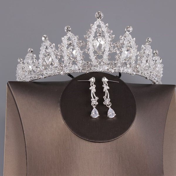 

18 year old gift girl crown korean bride headdress set wedding accessories, Silver