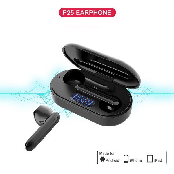 

original p25 tws 5.0 bluetooth eardphone 6d stereo wireless eearphones battery display sports earphones headsets with dual mic1