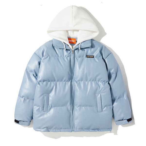 

2021 new thicken zipper couple men's winter new hooded warm streetwear woman clothes oversize man parkas x1w1, Black