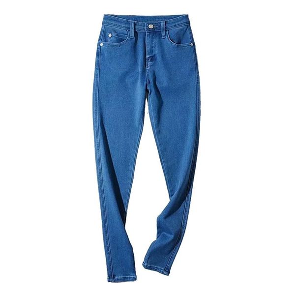 

women pencil pants stretchy zippers new high waist slim denim trousers, Black;white