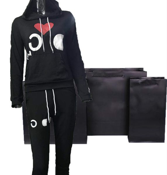 

women two piece pants long sleeve casual sport wear female letter print women two piece sets classical pocket clothing tracksuits, White