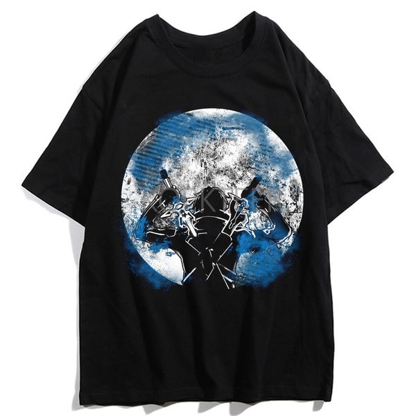 

sword art online anime kirito asuna eugeo graphic print harajuku short sleeve streetwear male tees hooded sweatshirt hoodie men t shirt