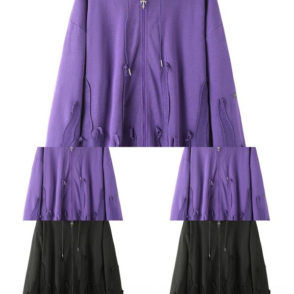 

hptrn tkpa2020 hoodiesweater зима мужская толстовка твердый hoodienew куртка сплайсинга осень свободный свитер с капюшоном высокого уличного, Black