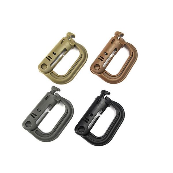 

100pcs plastic carabiner army d-ring hook molle webbing backpack buckle clip snap safe lock camping hiking climb outdo qylinl