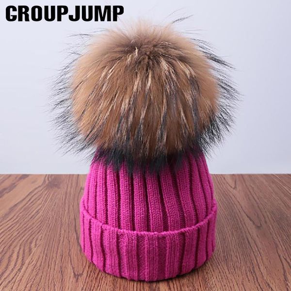 

beanie/skull caps group jump thick warm winter hats women design knitted beanie hat pompom for ladies detachable female skullcap bonnet, Blue;gray