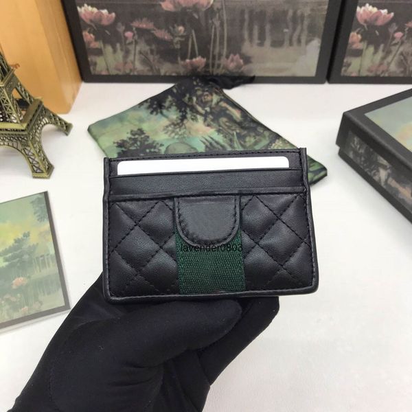 

black grid genuinel leather mens card holder with box s s wallet womens wallet purse credit card holder 1013, Brown;gray