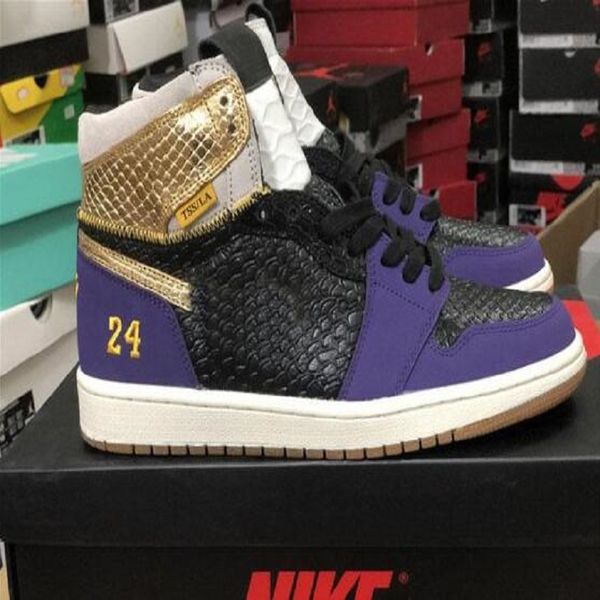 

2021 high shoe surgeon union x 1 1s og serpentine black purple gold mens basketball shoes shoe athletic sports sneakers size 39-46