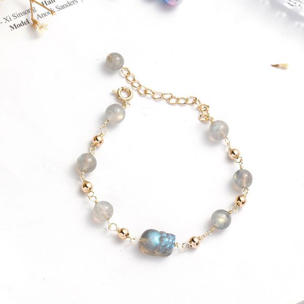 

xiaochen crystal moonstone bracelet women's design hand ornaments, Silver