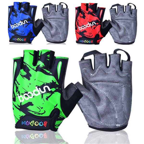 

children cycling sport half finger mountain bike bicycle gloves gel pad for kids boy and girls guantes ciclismo, Blue;gray