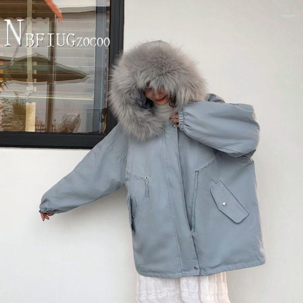 

women's hooded warm parkas thicken warm loose outwear1, Black