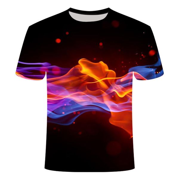 

new camiseta streatwear cloth blue red flaming summer 3d print shirts humor plus size graphic men clothing